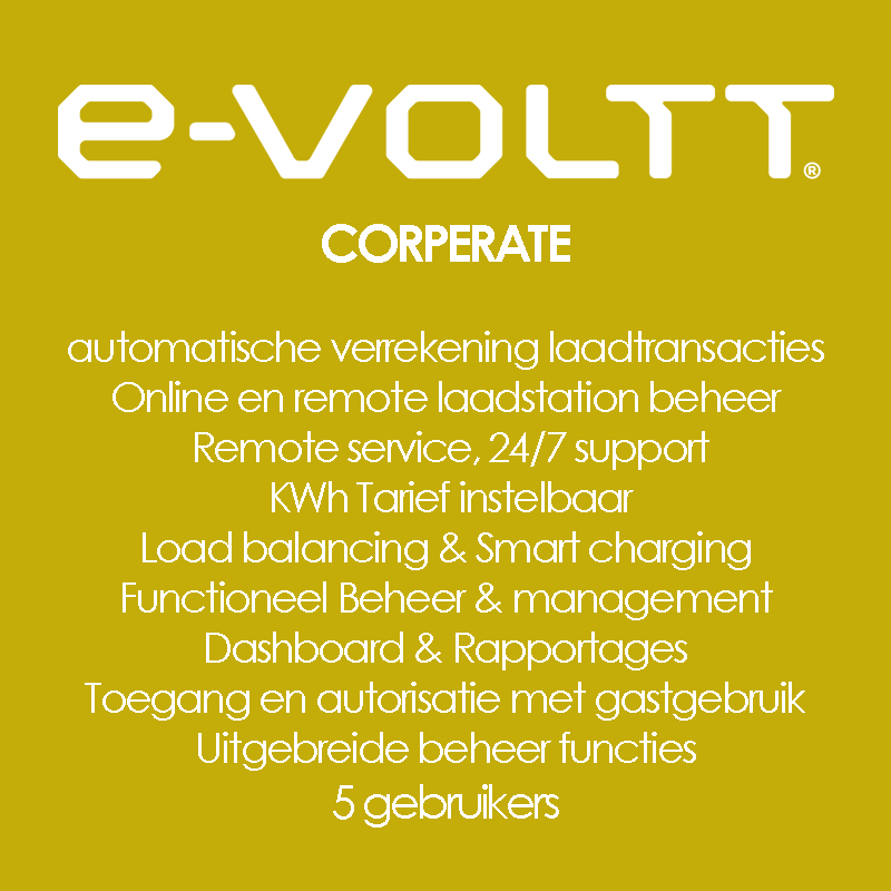 e-VOLTT Corporate - laadstation beheer - 12 maanden abonnement