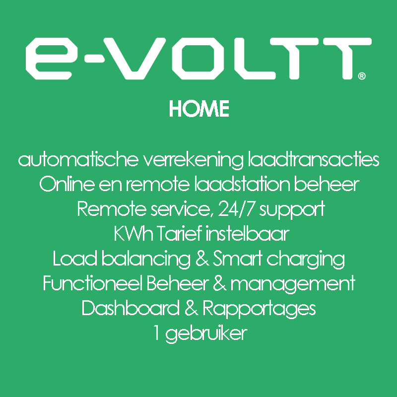 e-VOLTT Home - laadstation beheer - 12 maanden abonnement